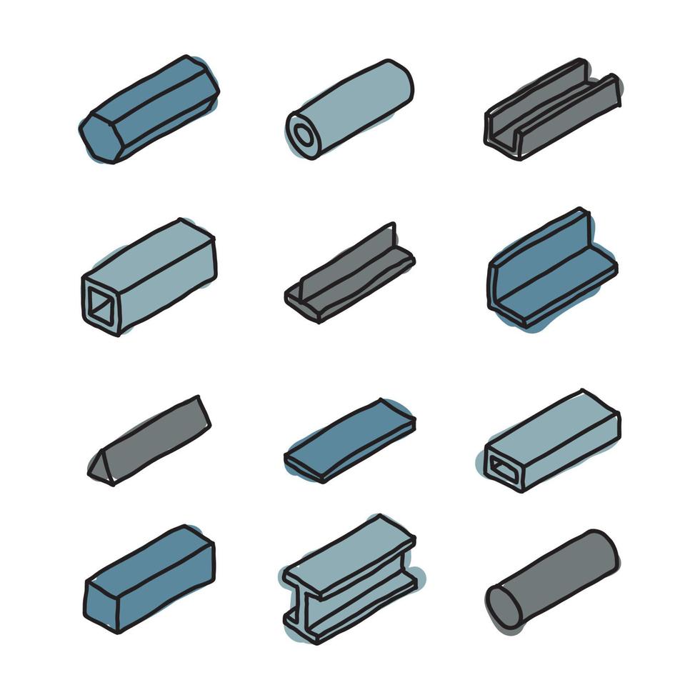 Blue Set of Girders vector