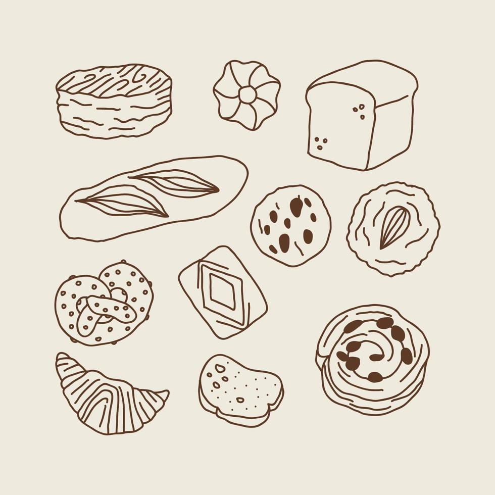 Brown Bakery Products vector