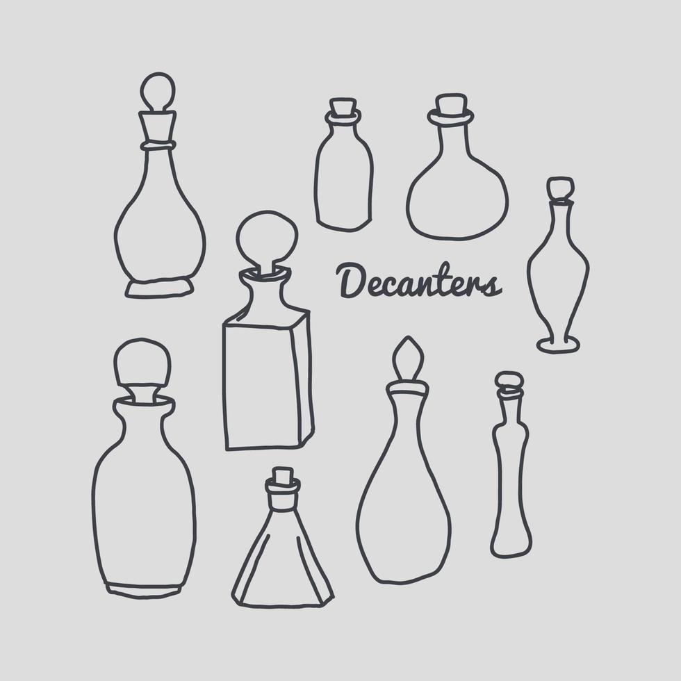Outlined Doodled Decanters 13810727 Vector Art at Vecteezy