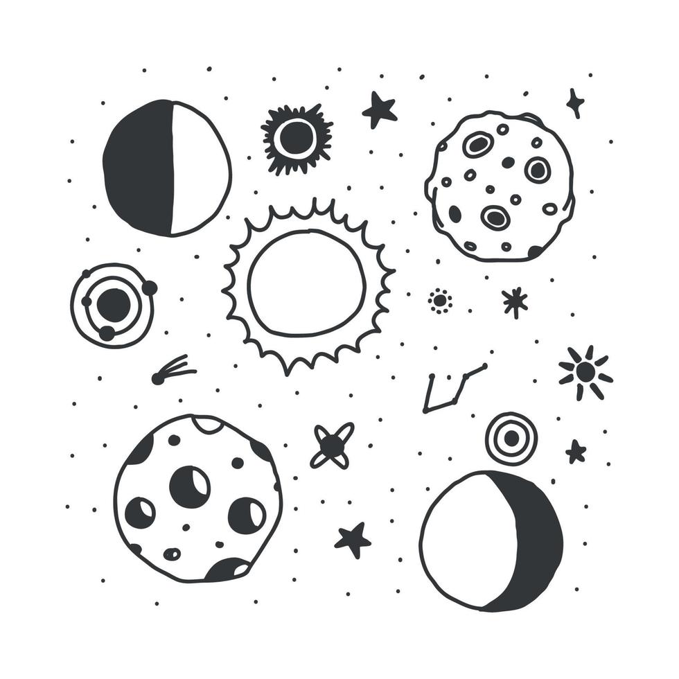 Black and White Eclipse Illustrations vector