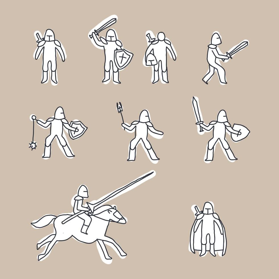 Cavalry Doodled Icons vector