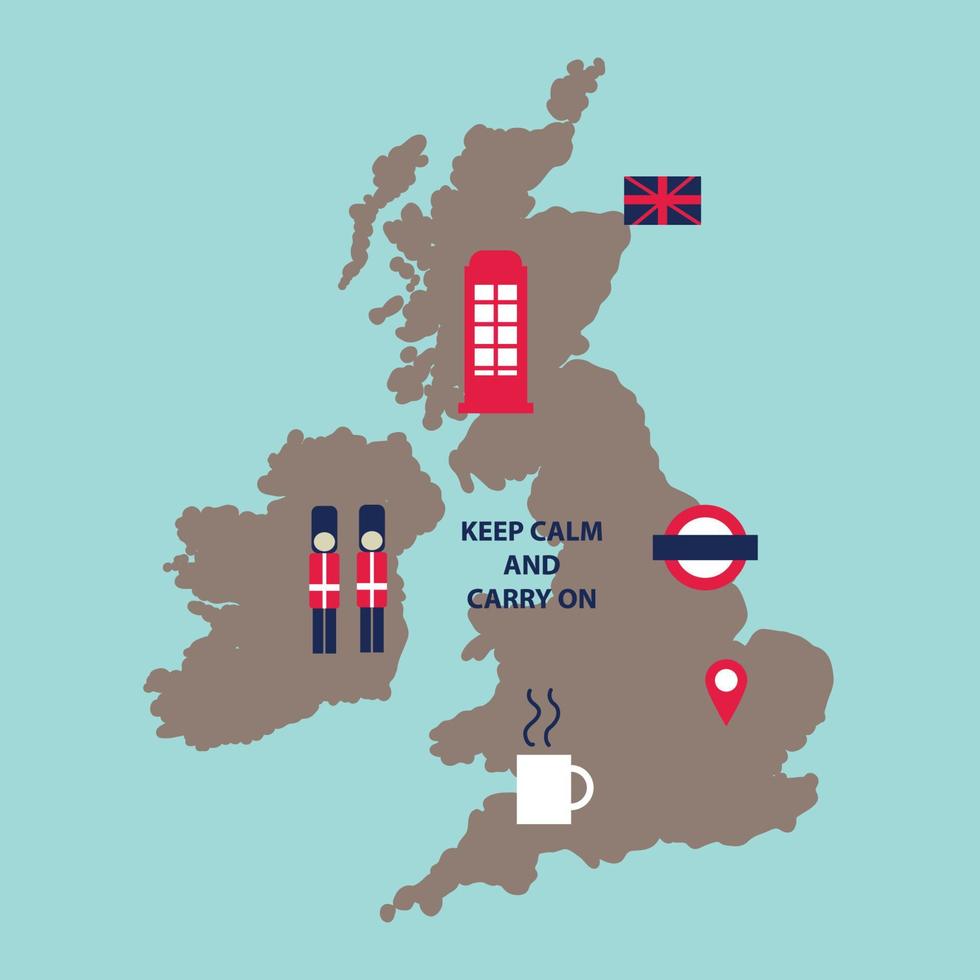 Typical Britain Map vector