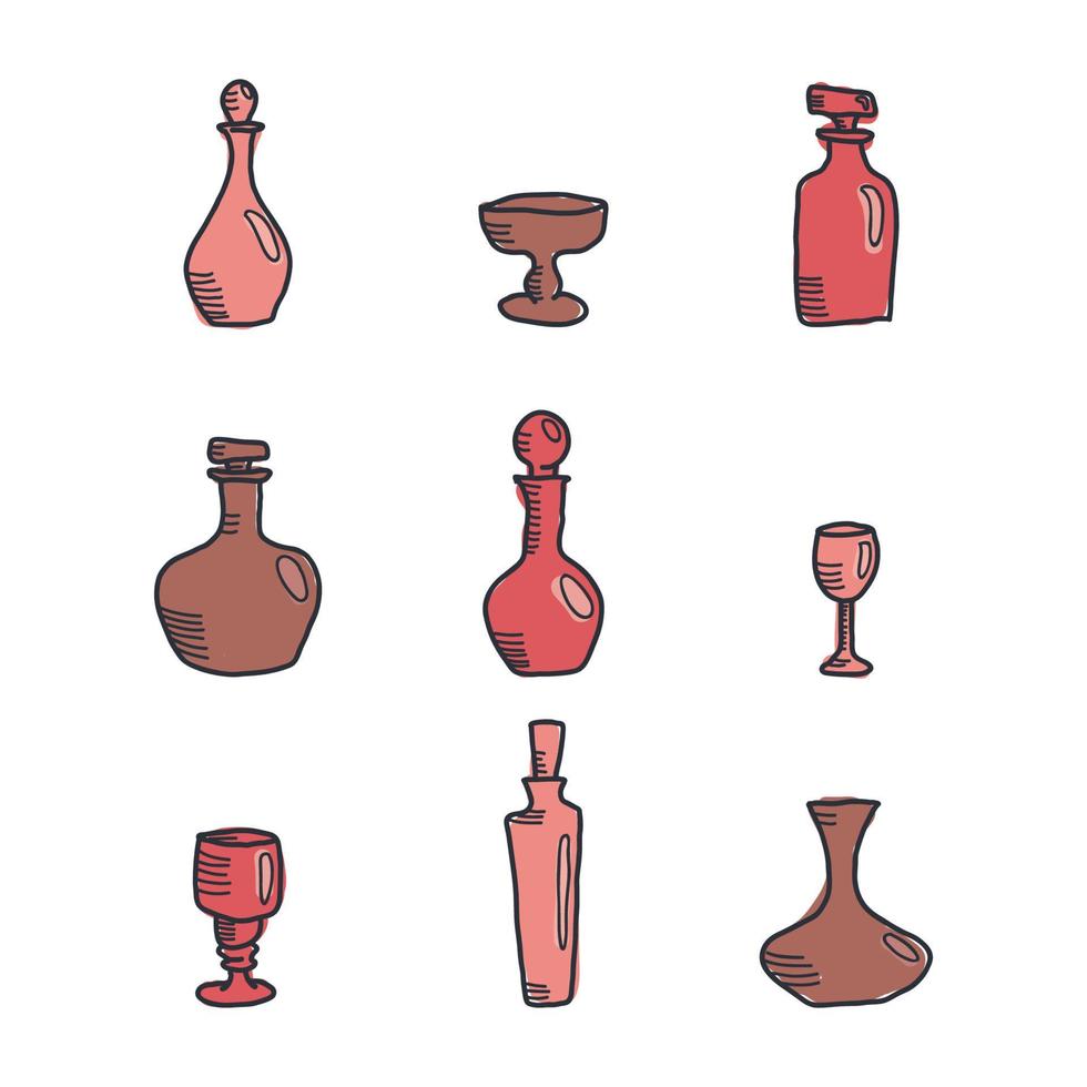Crystal Redish Decanters vector