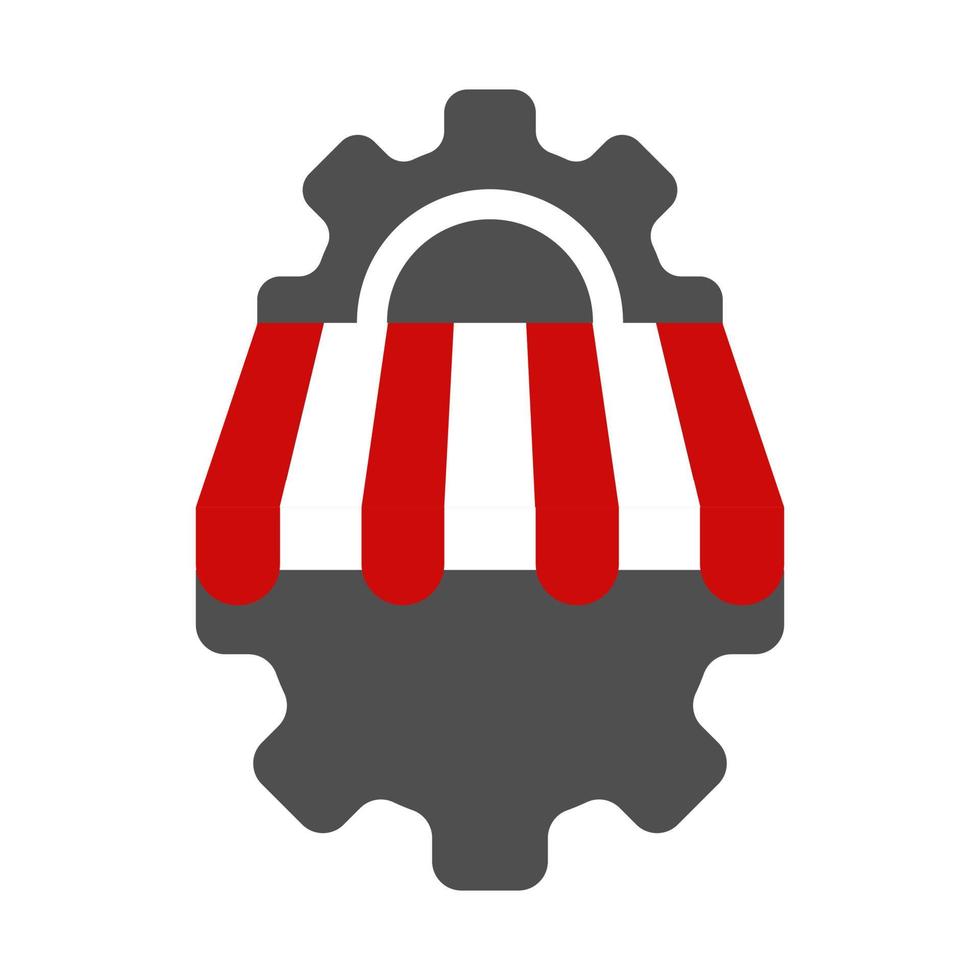 Setting icon with bag store. vector