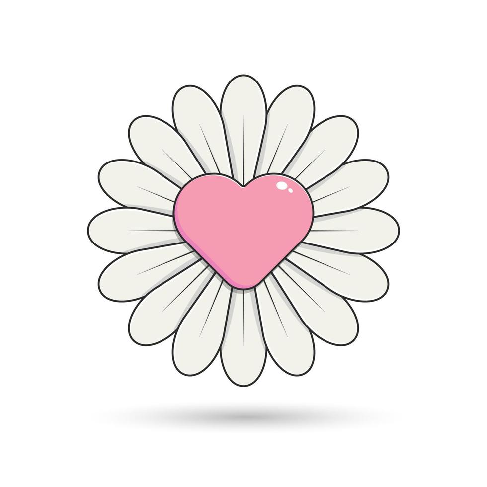 Cute Flower, heart flower, cute flower. vector