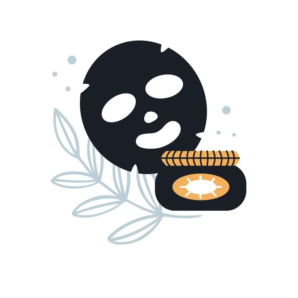Vector illustration of face care product. Nourishing face mask, face cream. Anti age care