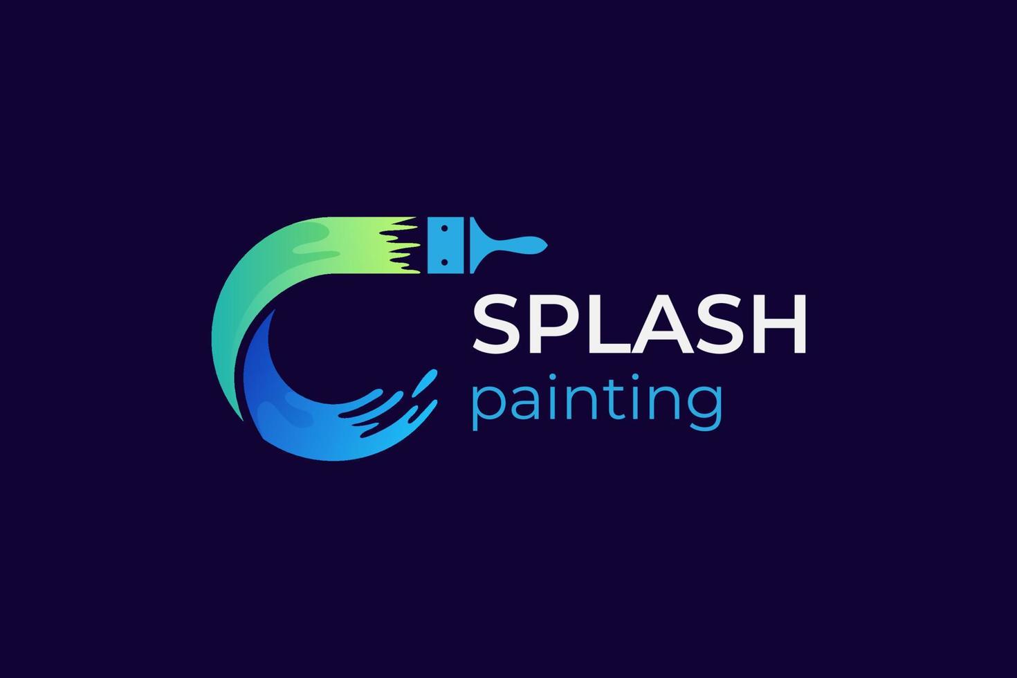 diseño de logotipo de salpicadura de color de pintura de letra c. con plantilla de logotipo de trazo de pintura de colores de pincel. pintura abstracta para el logotipo de la tienda de pintura, tienda de arte, elemento del logotipo del servicio de impresión vector