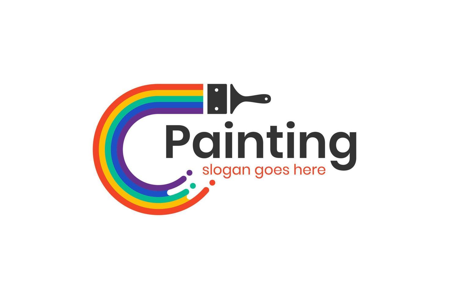 diseño de logotipo de salpicadura de color de pintura de letra c. con plantilla de logotipo de trazo de pintura de colores de pincel. pintura abstracta para el logotipo de la tienda de pintura, tienda de arte, elemento del logotipo del servicio de impresión vector