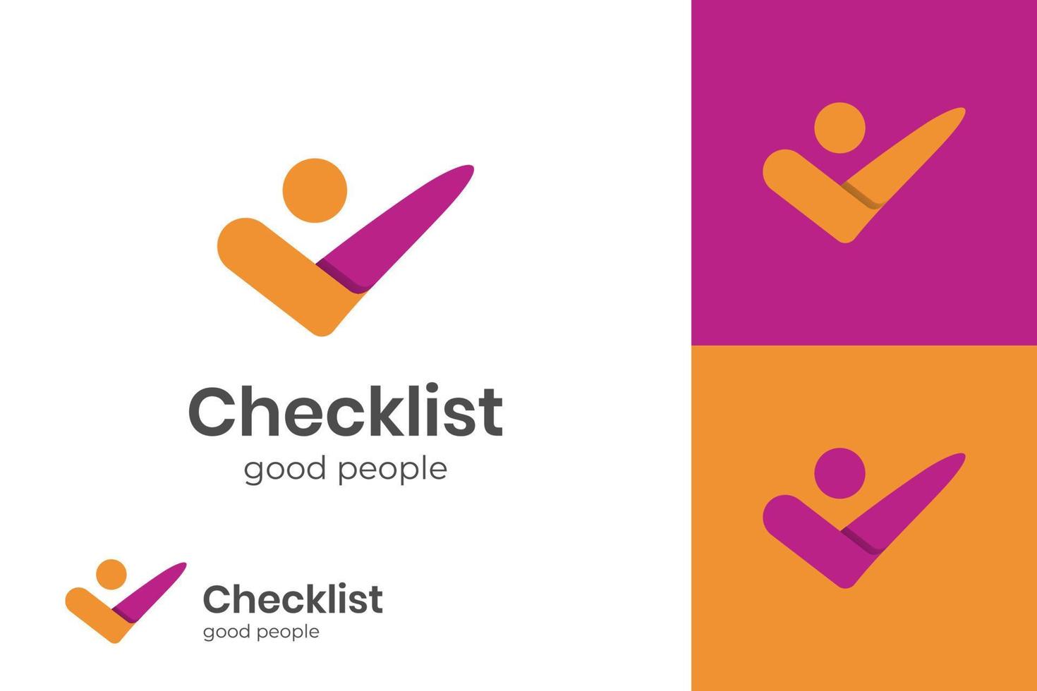 business success People Check Logo design, human good service icon symbol, analysis health check logo element vector