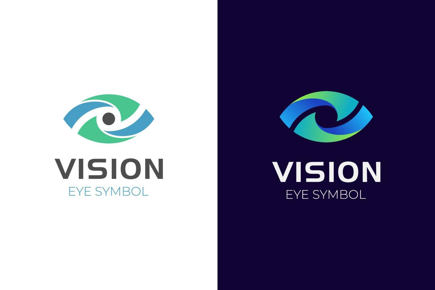 símbolo de icono de diseño de logotipo de visión ocular moderno para logotipo óptico, cuidado ocular dos versiones vector