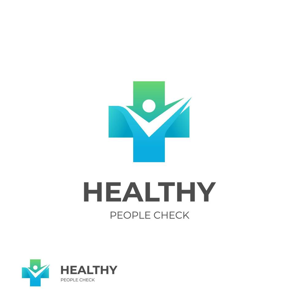 healthy check with people logo icon design element for pharmacy logos vector