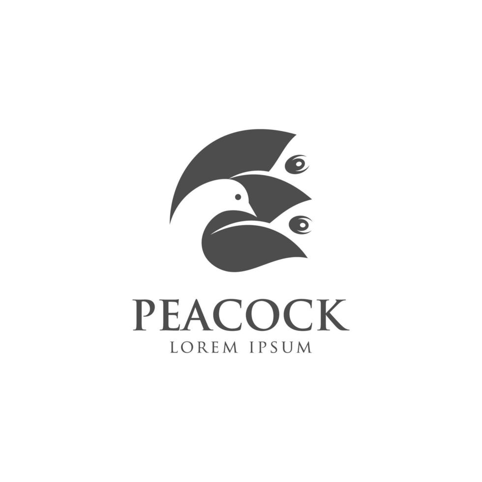 animal head peacock vector logo illustration, nature beauty bird logos