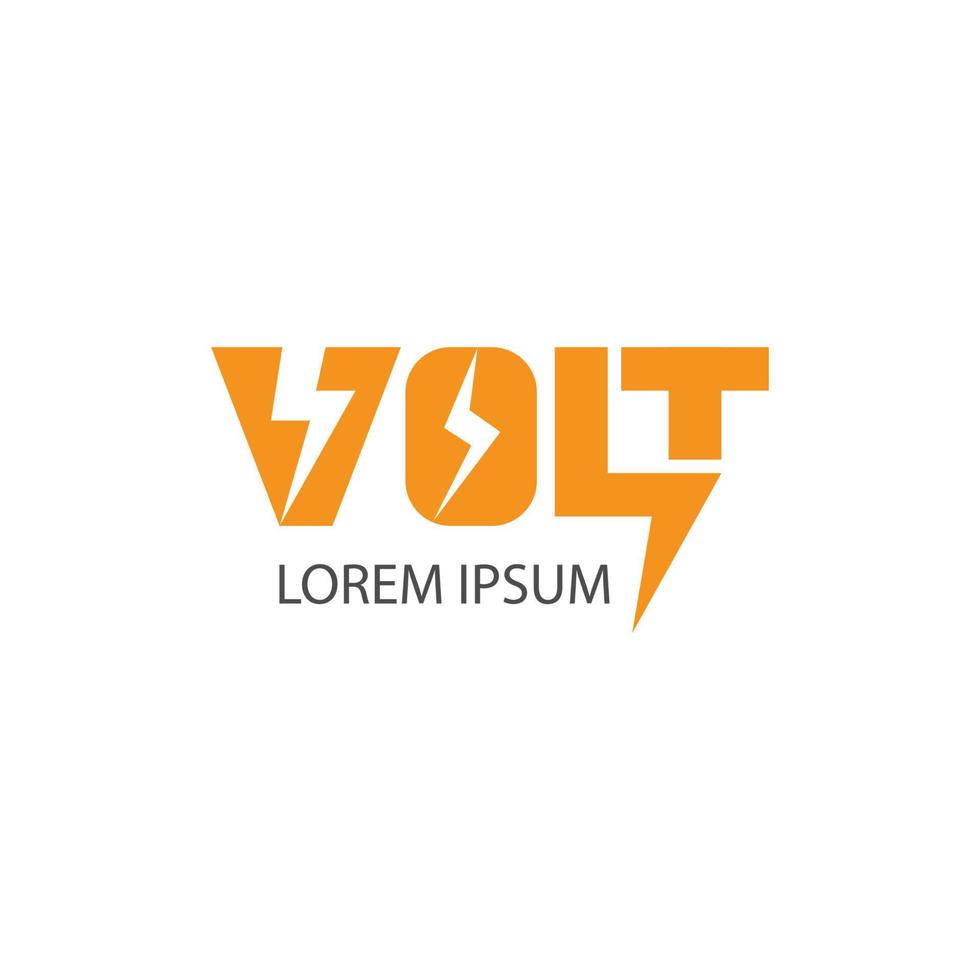 volt logotype, logo design for power, electric, VOLT letter with lightning storm logo design vector