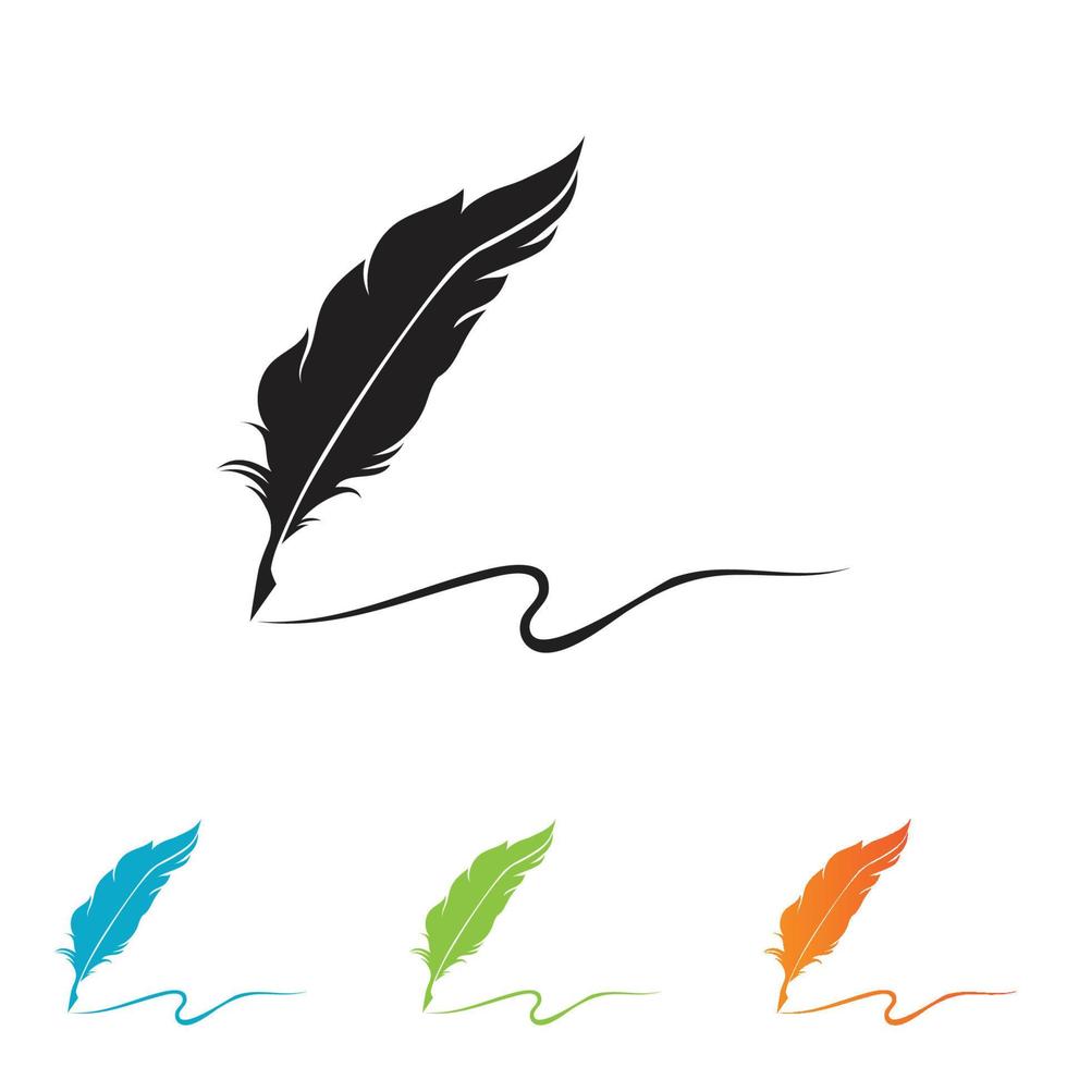 feather law logo template-vector vector