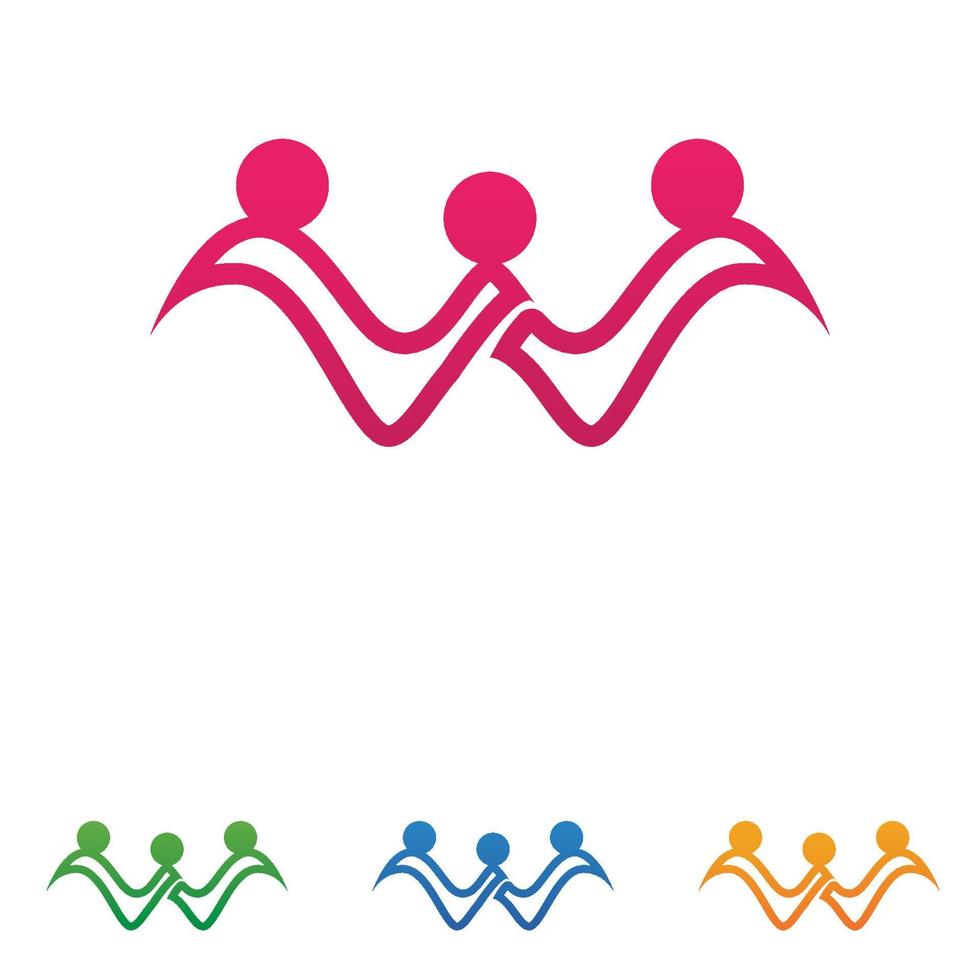 equipo de personas logotipo de grupo comunitario, red y vector de iconos sociales