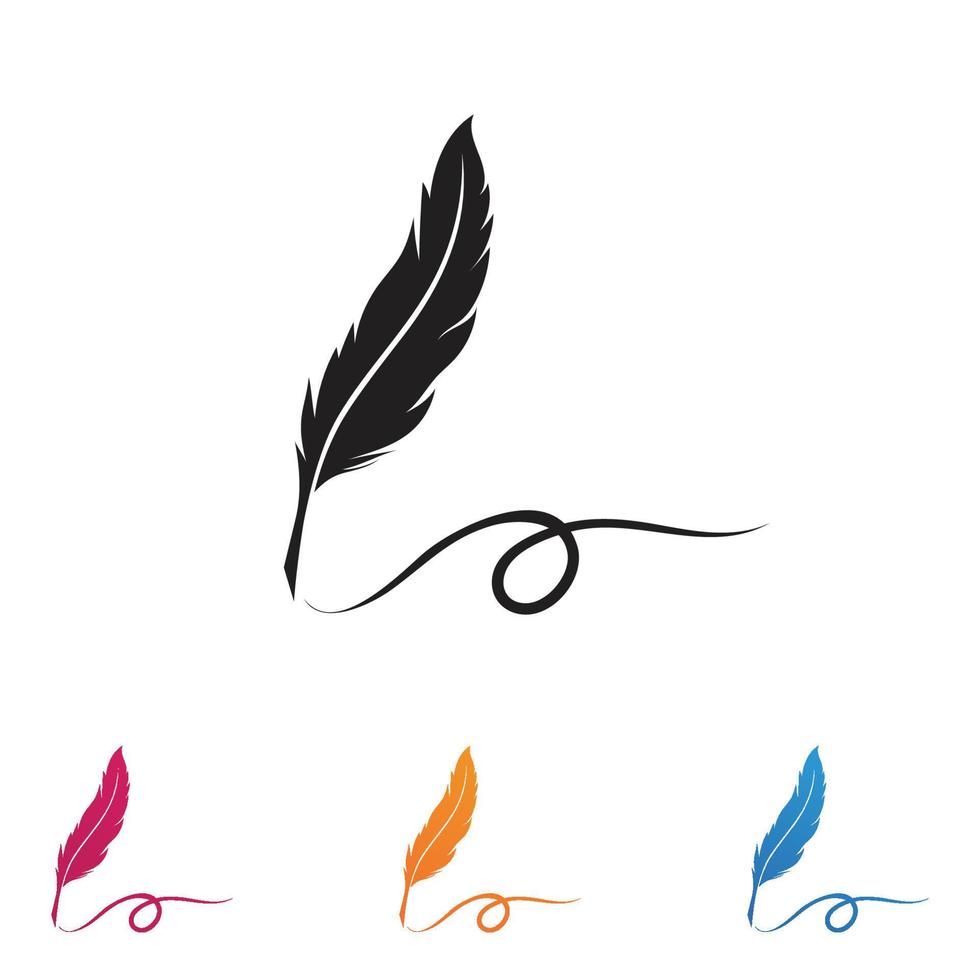 feather law logo template-vector vector