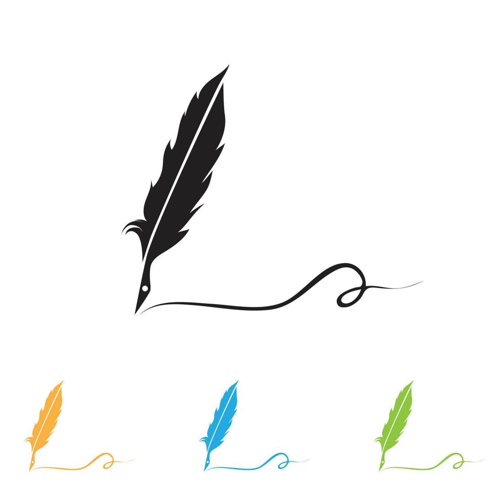 feather law logo template-vector vector