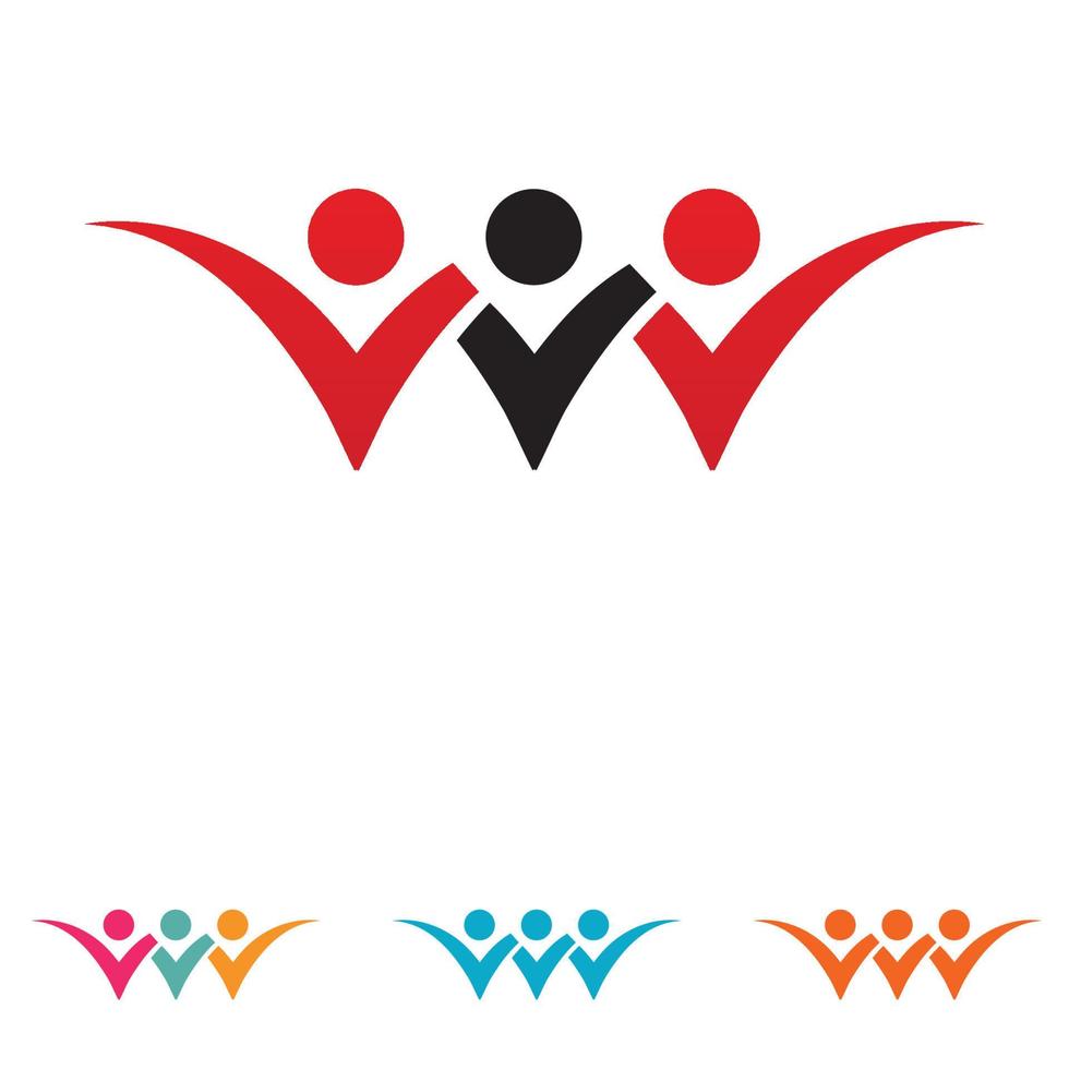 equipo de personas logotipo de grupo comunitario, red y vector de iconos sociales