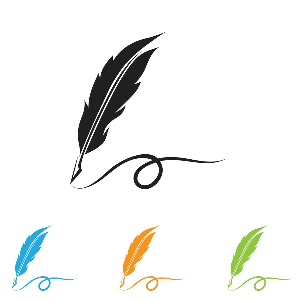 feather law logo template-vector vector