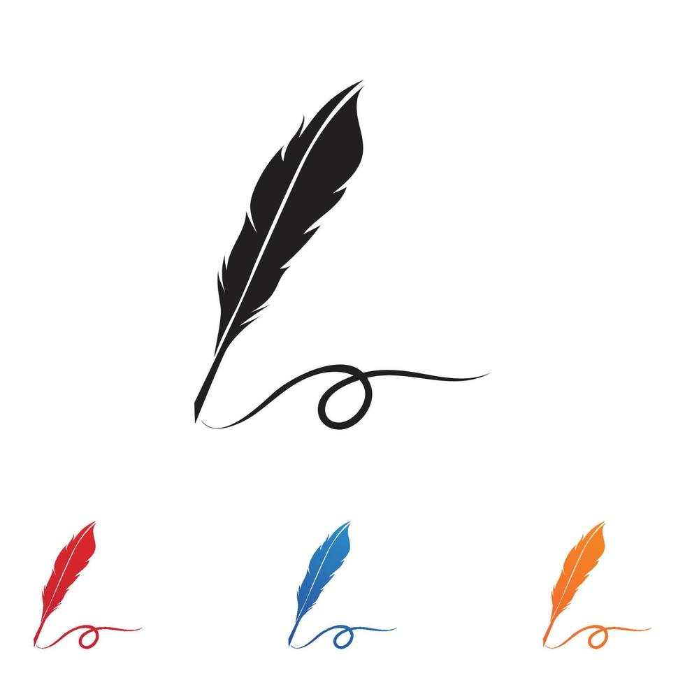 feather law logo template-vector vector