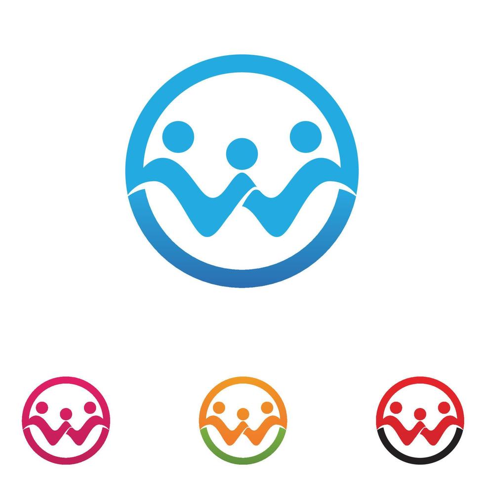 equipo de personas logotipo de grupo comunitario, red y vector de iconos sociales