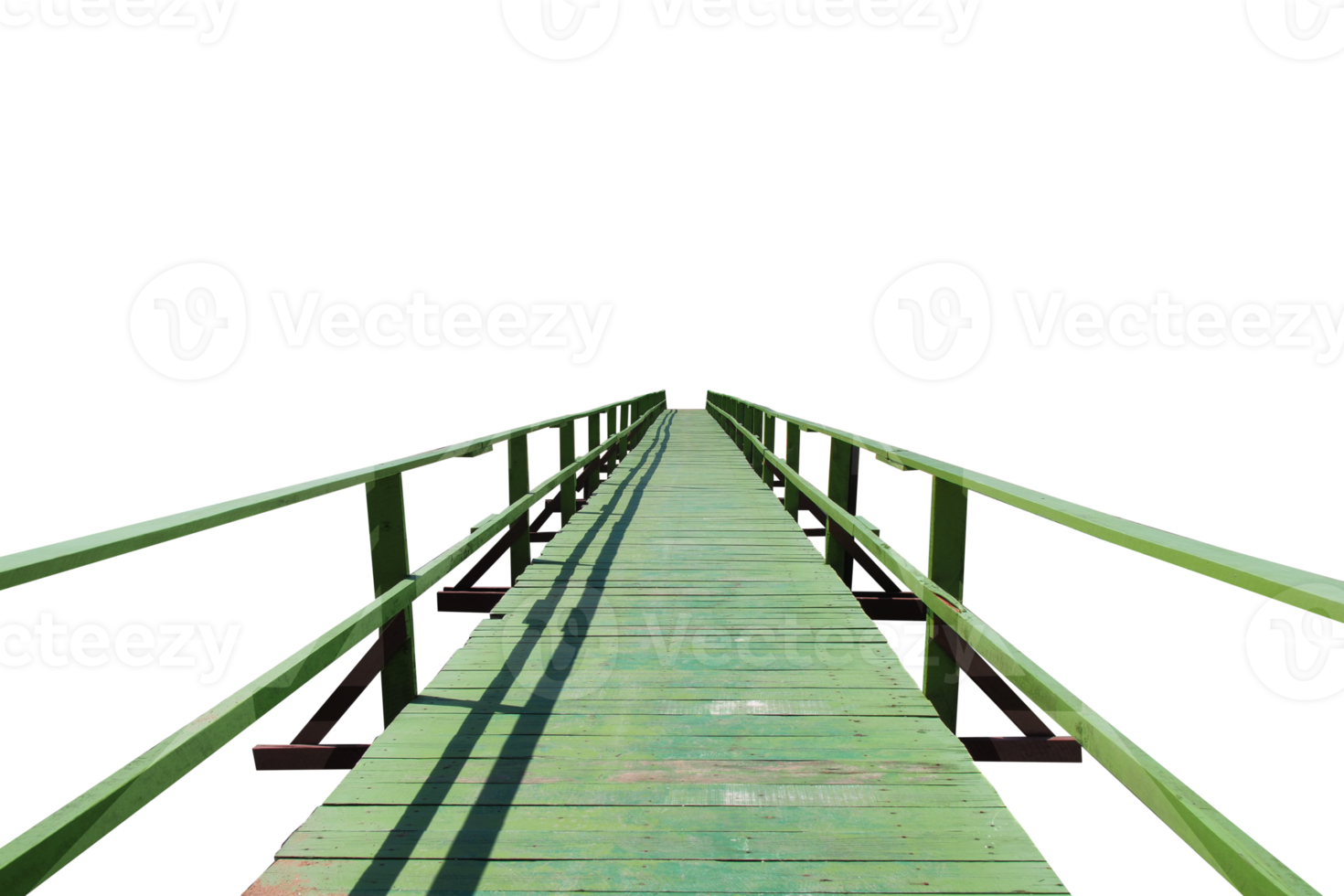 green wooden bridge on a translucent background png
