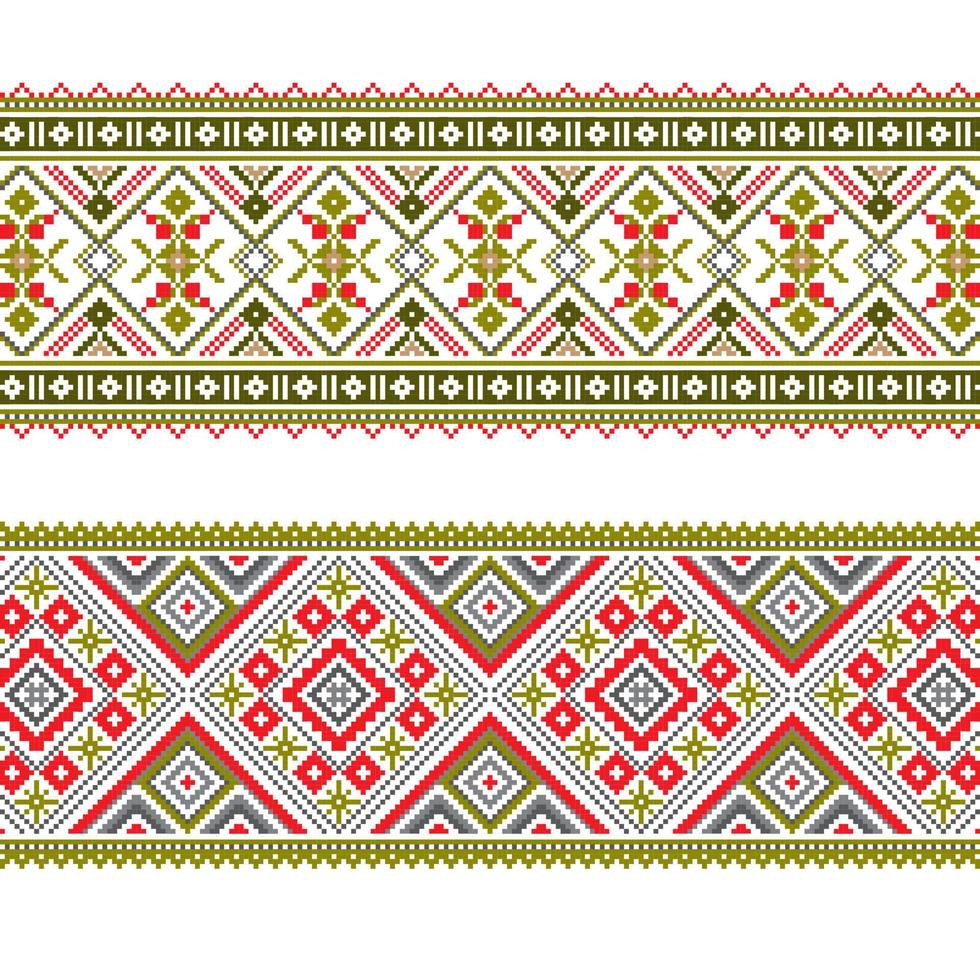 Set of Ethnic ornament pattern in different colors vector