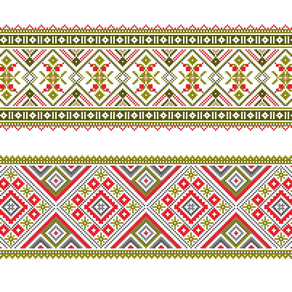 conjunto de patrón de ornamento étnico en diferentes colores vector