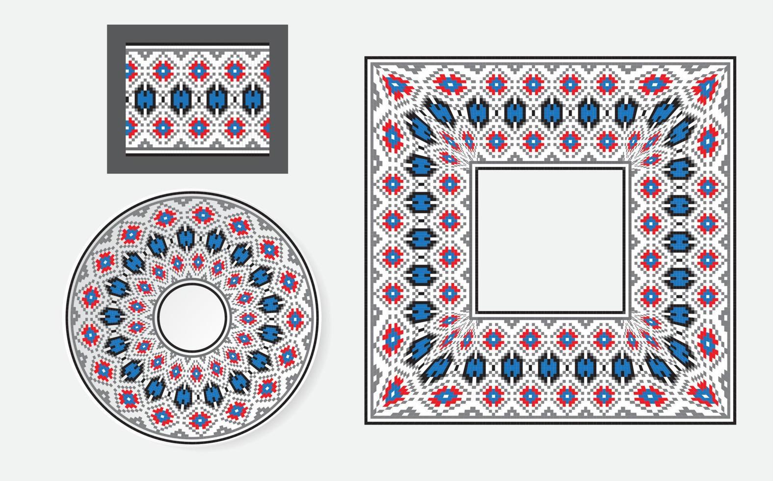 conjunto de pinceles de patrón de ornamento étnico vector