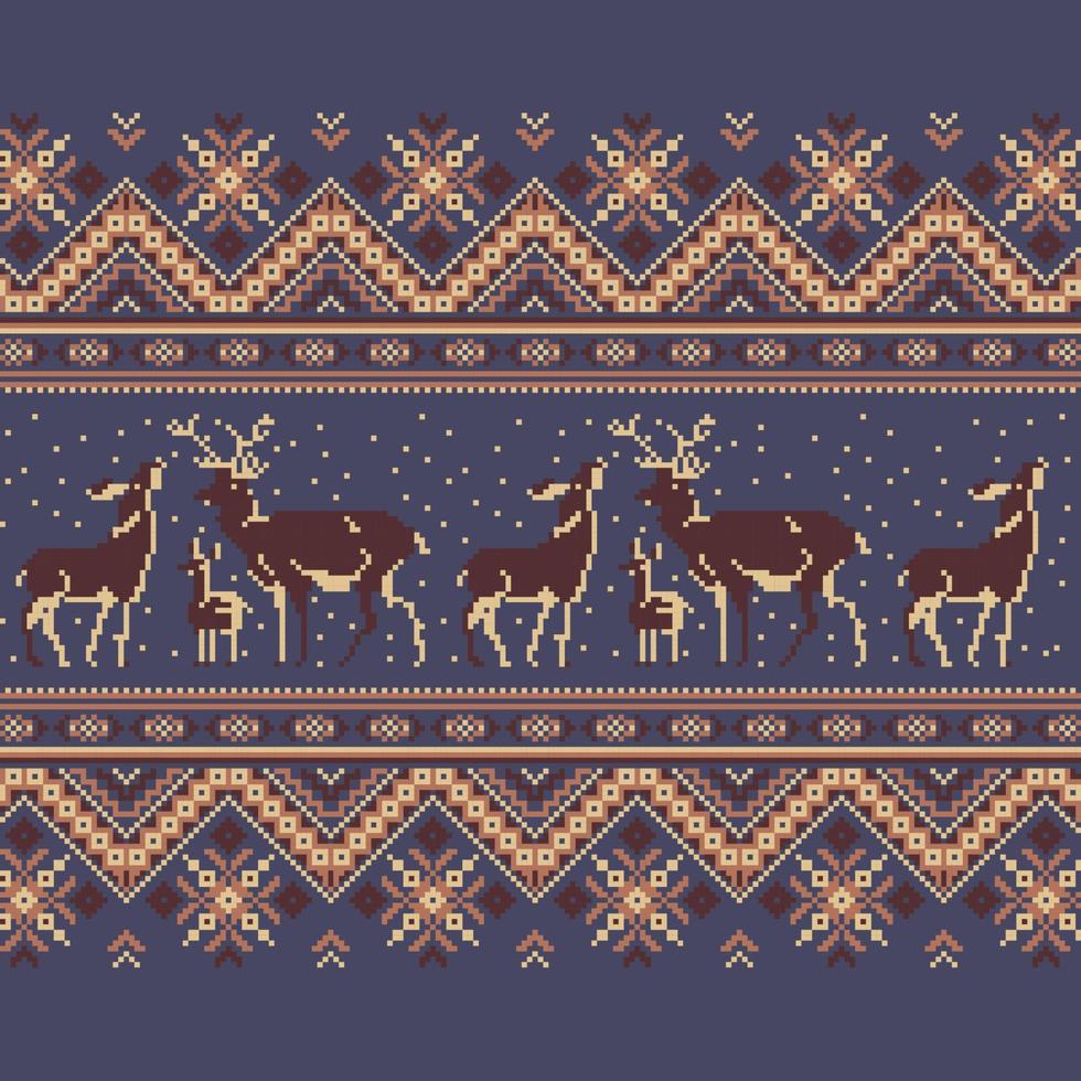 Set of Ethnic holiday ornament pattern in brown colors vector