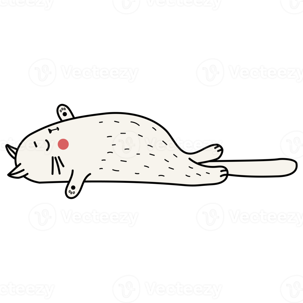 Sleeping funny cat sticker 13811349 PNG