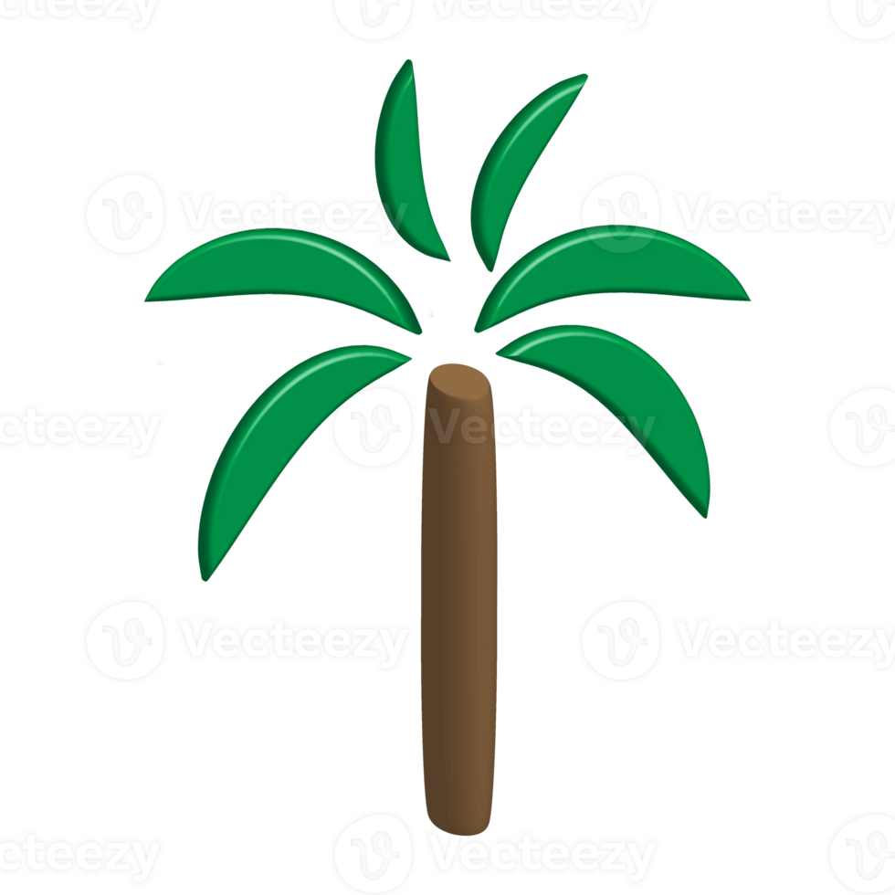 3d palm coconut tree png