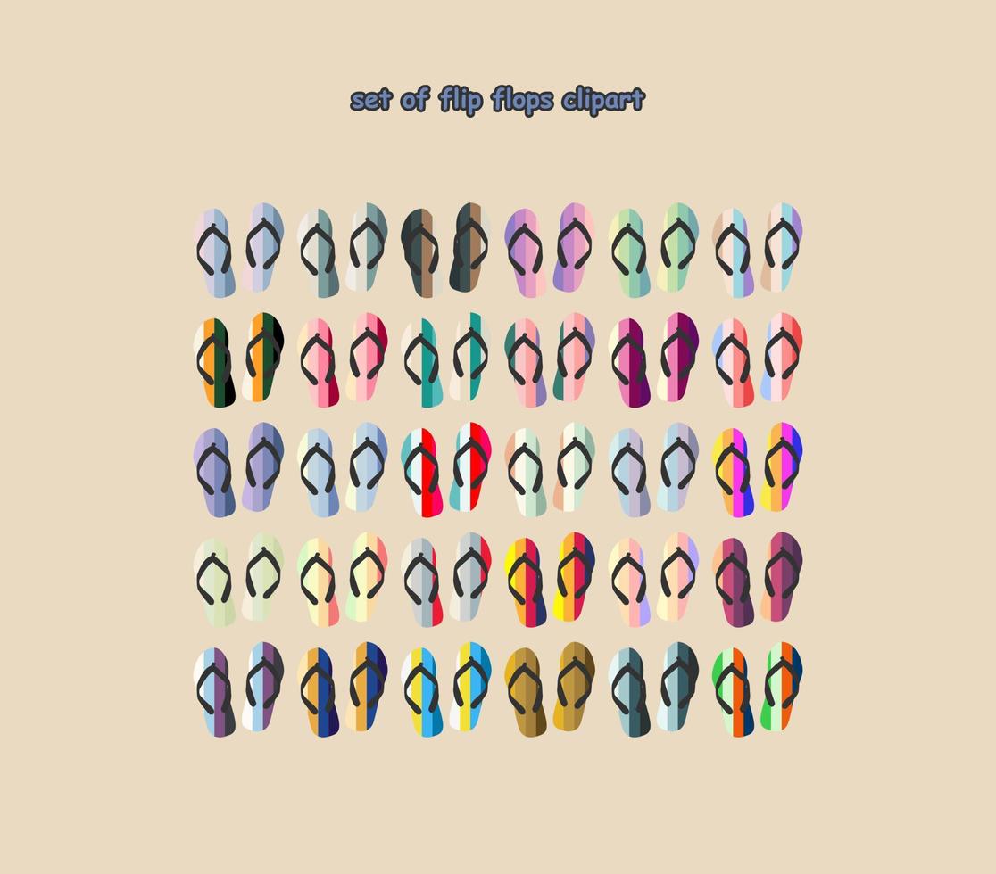 set of flip flop clipart vector
