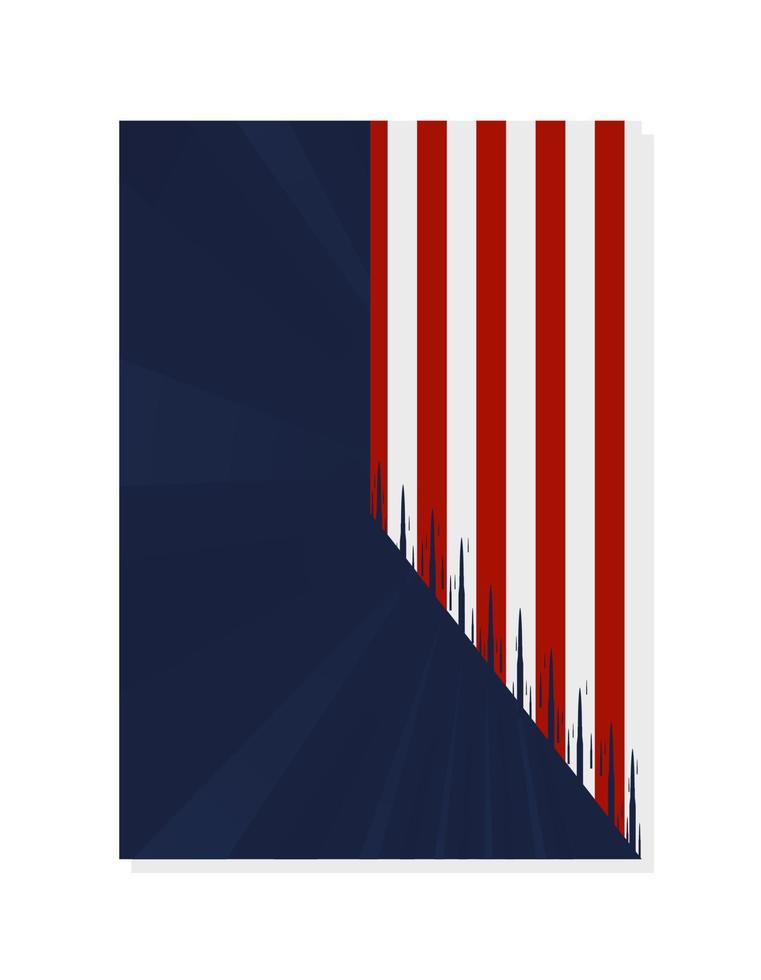 American National Holiday poster or cover design template. Suitable to be placed on content with that theme vector