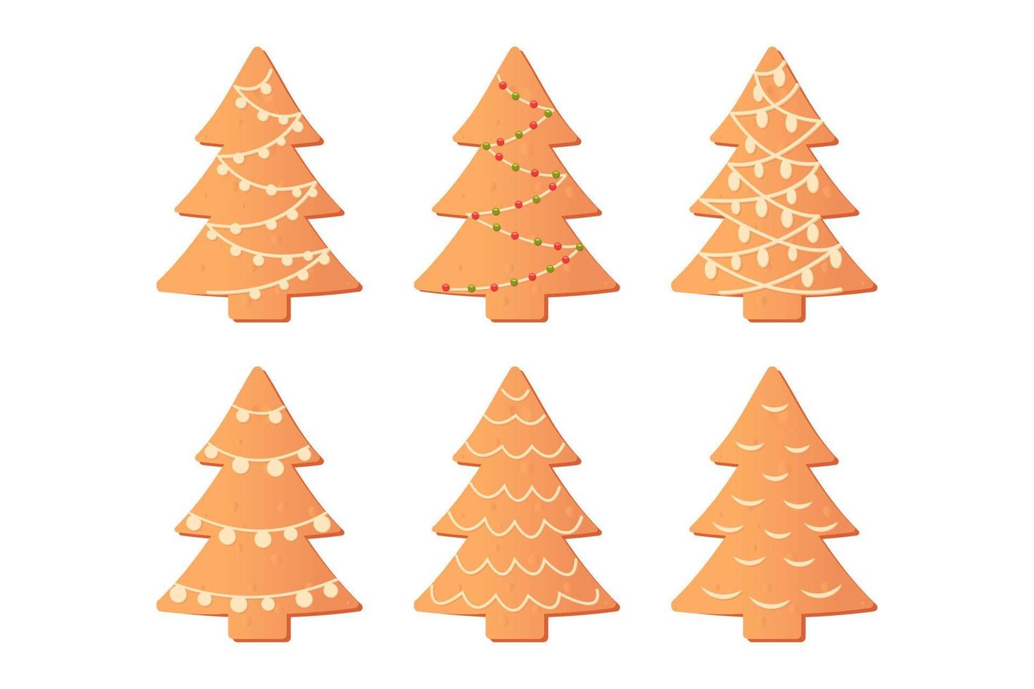 Set of cute gingerbread cookies for christmas vector