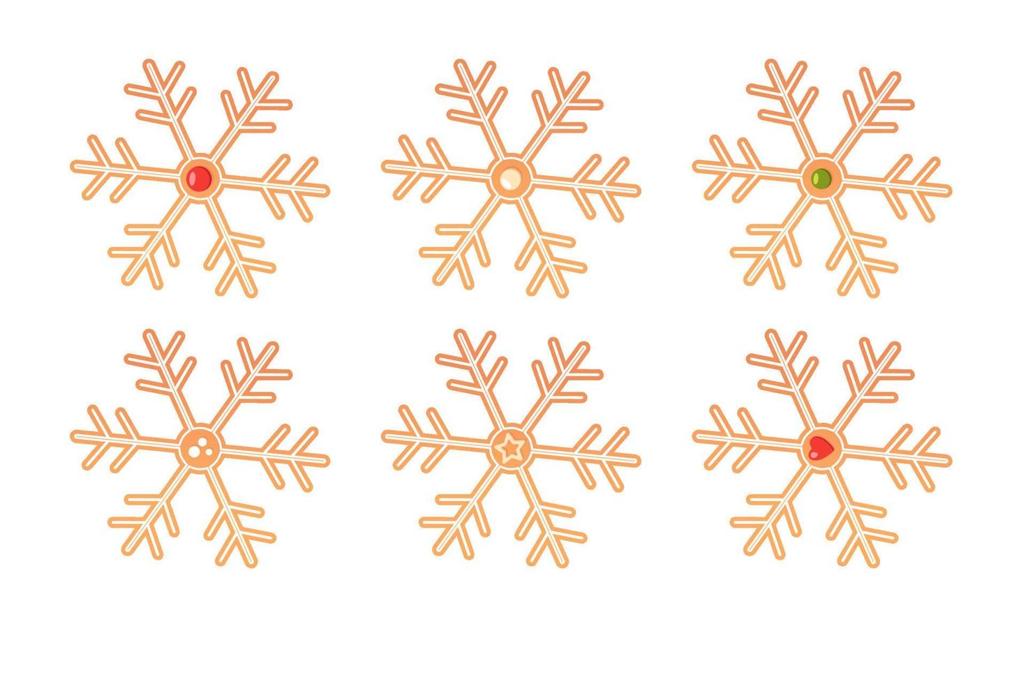gingerbread snowflake cookie vector