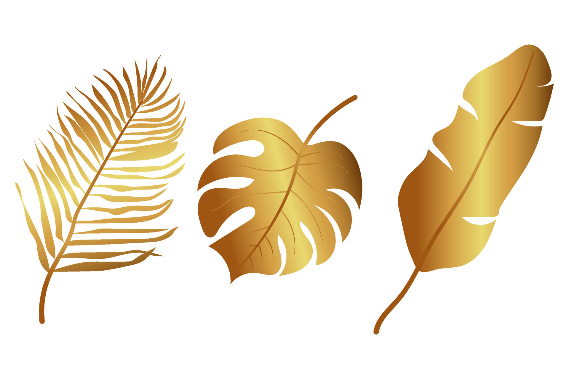 Gold gradient leaves 13811539 Vector Art at Vecteezy