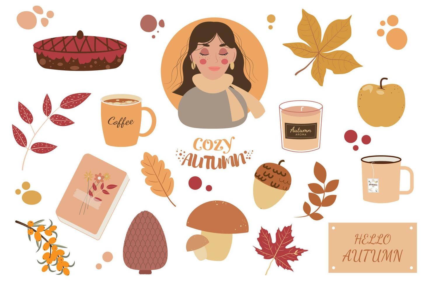 Cozy autumn brown vector