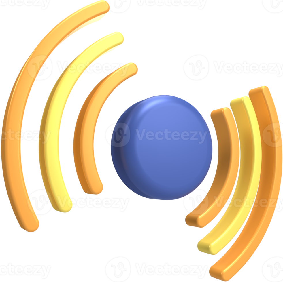 3d render frequency or rss feed icon png