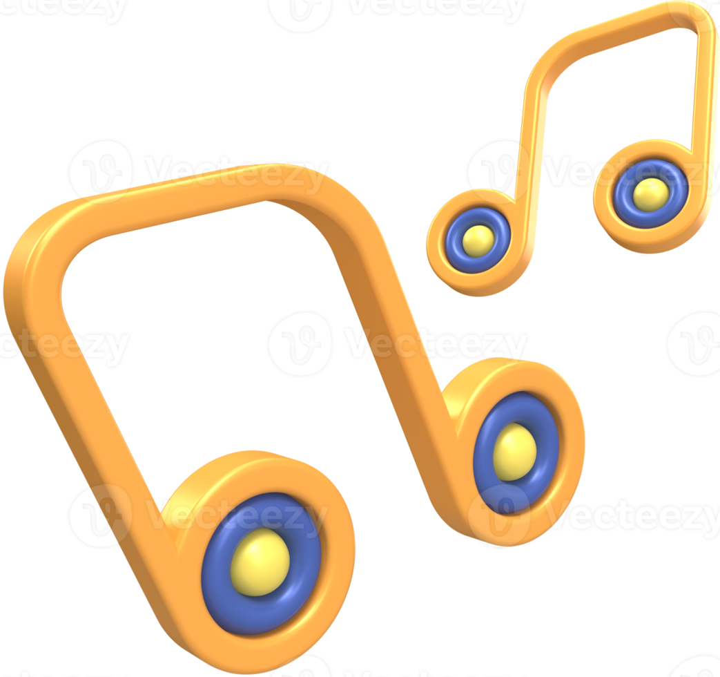 icono de música de renderizado 3d png