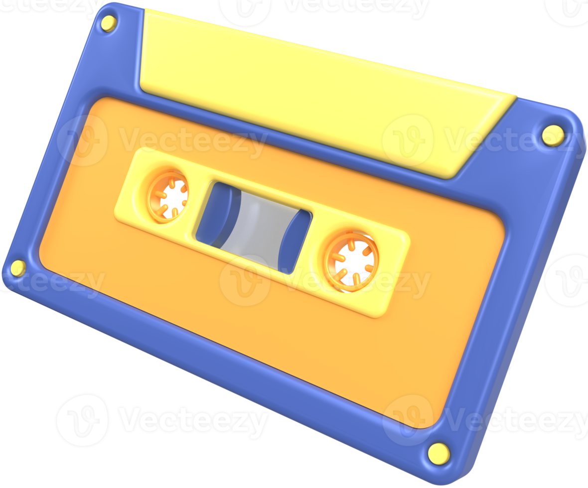 3D render radio cassette png