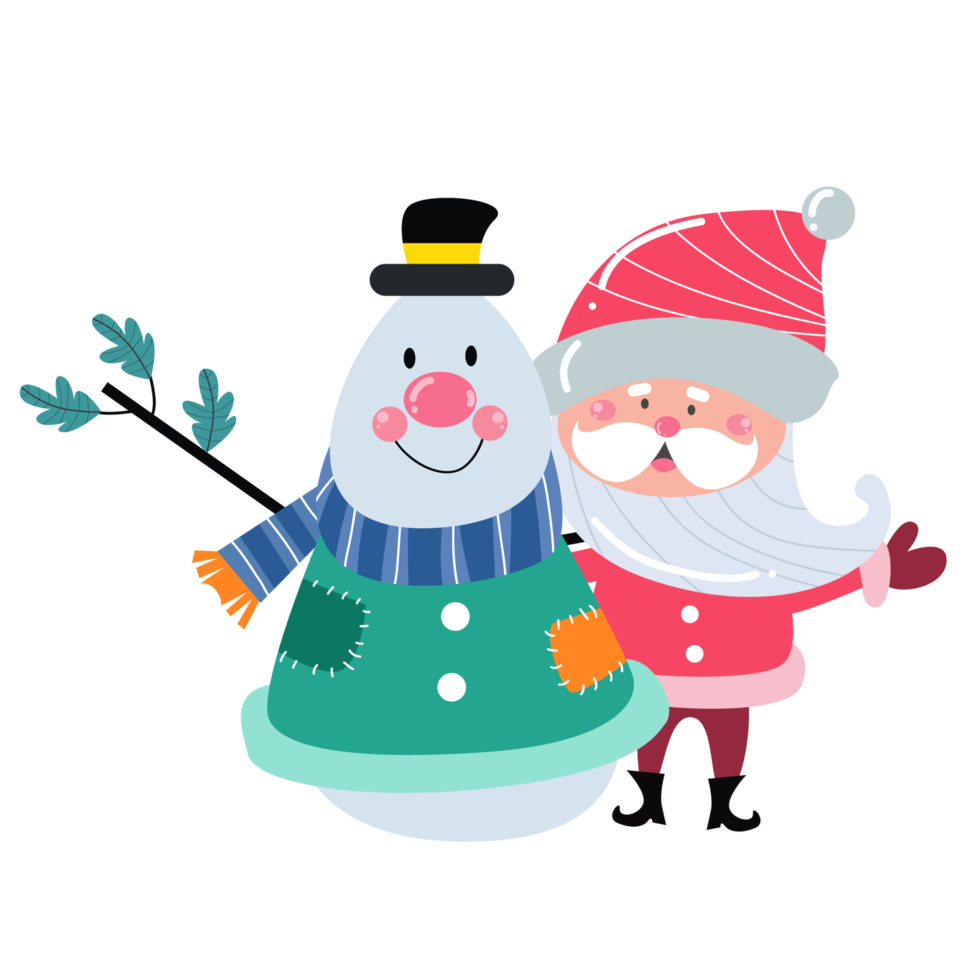 Cute Santa Claus cartoon character on transparent background perfect for Christmas cards png