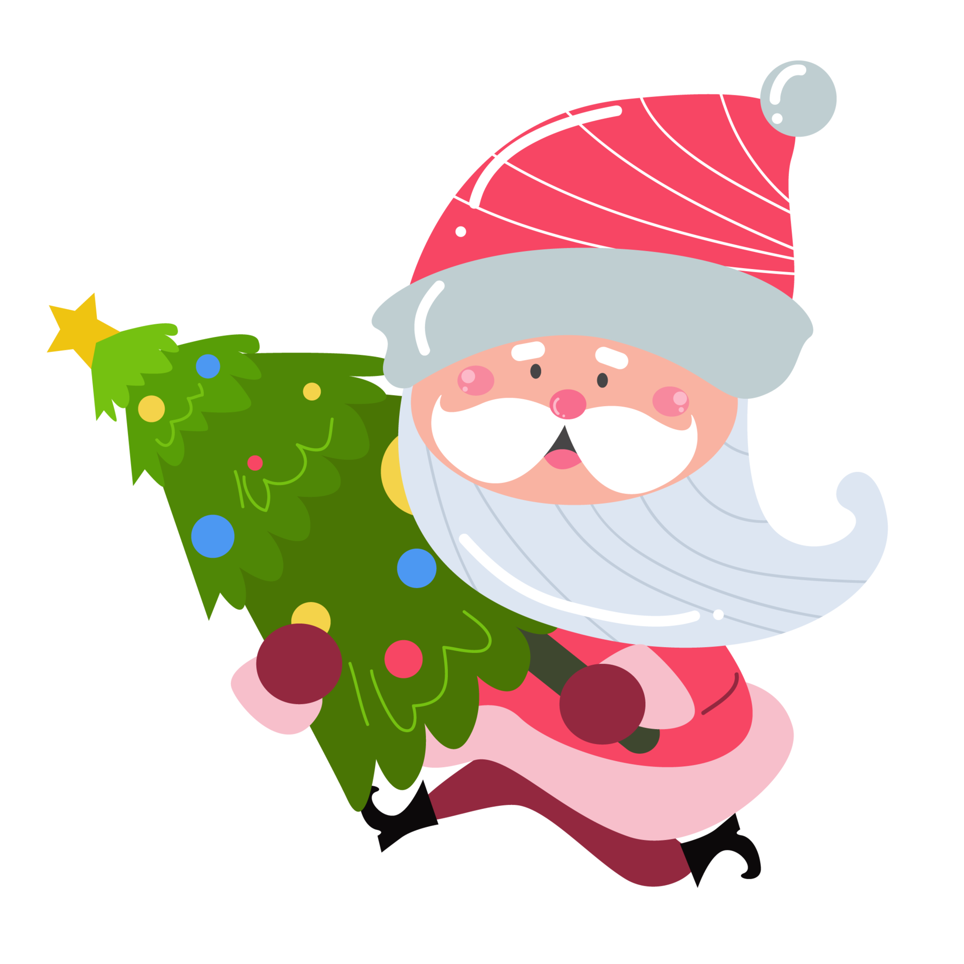 Cute Santa Claus Cartoon Character On Transparent Background Perfect cute-santa-claus-cartoon-character-on-transparent-background-perfect