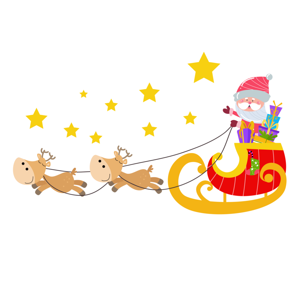 carino Santa Claus cartone animato personaggio su trasparente sfondo Perfetto per Natale carte png