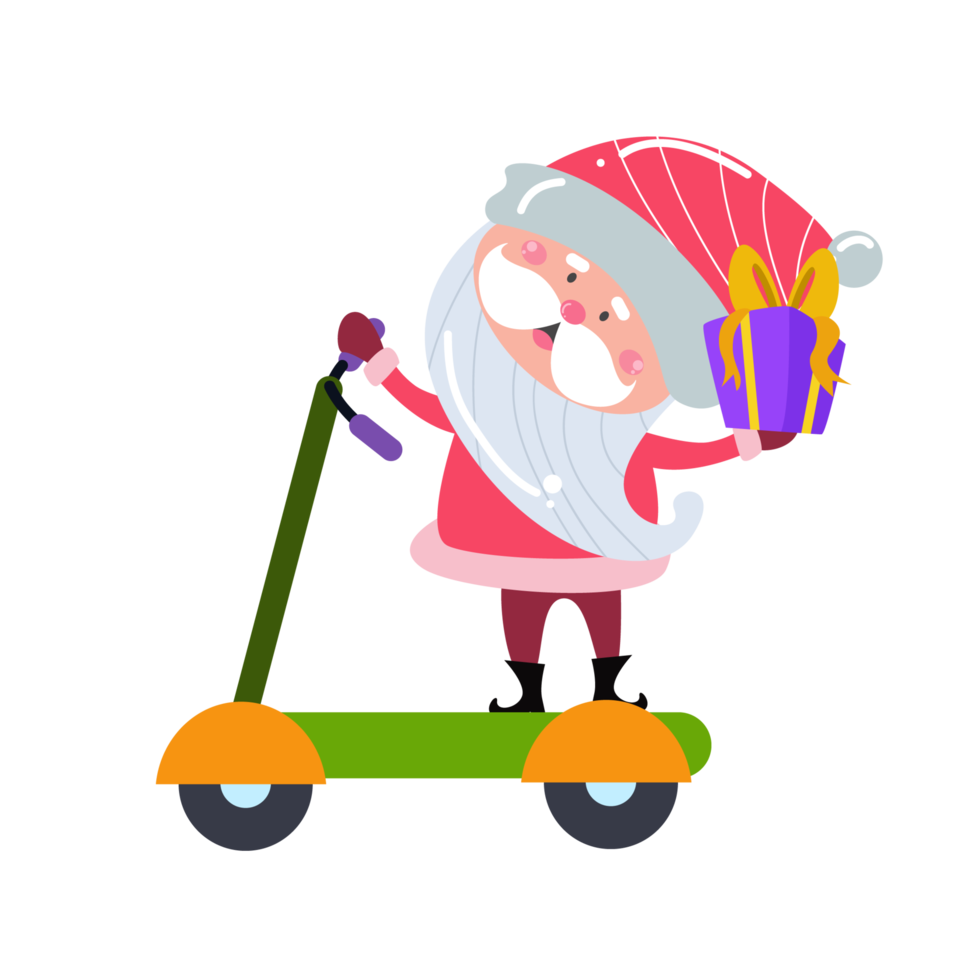 Cute Santa Claus cartoon character on transparent background perfect for Christmas cards png