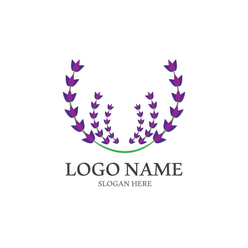 Fresh Lavender flower logo vector