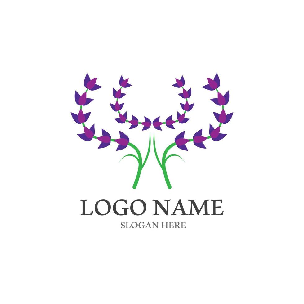 Fresh Lavender flower logo vector