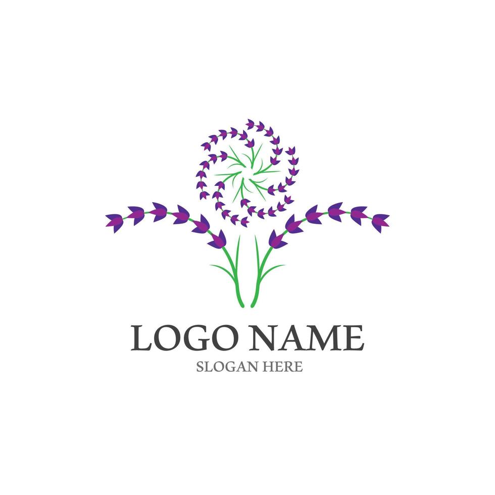 Fresh Lavender flower logo vector