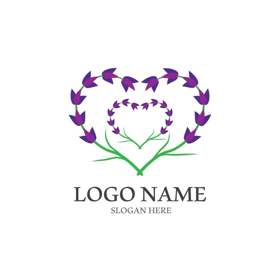 Fresh Lavender flower logo vector