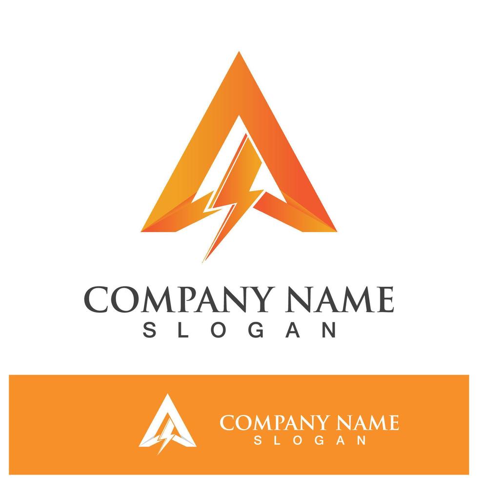 A letter lightning logo vector